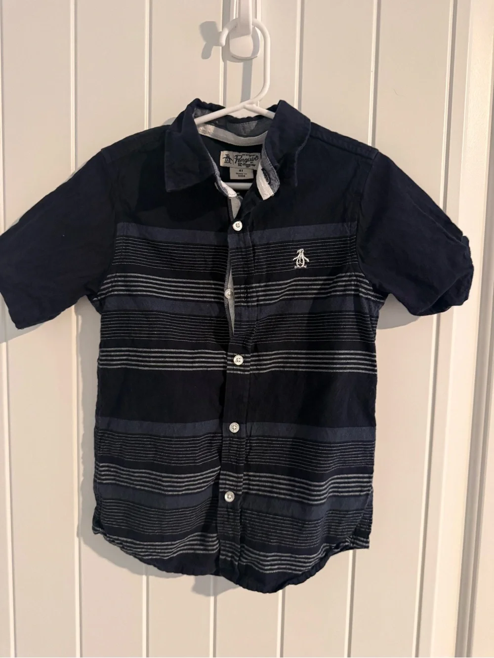 Original Penguin by Munsingwear Boys’ Striped Button-Up Shirt – 4T